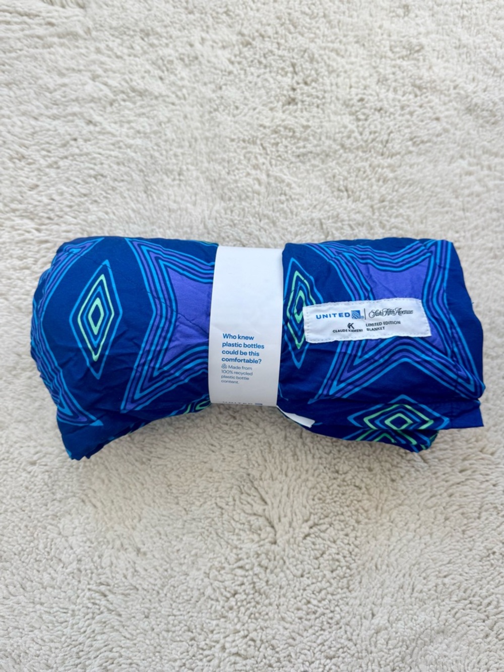 Saks Fifth Avenue Blue & Teal Geometric Throw Blanket